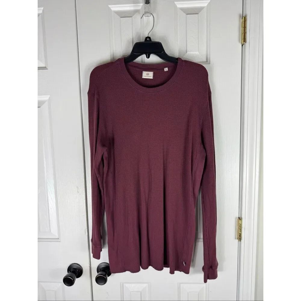 Adriano Goldschmied Mens Burgundy Waffle Knit Shirt Size L
